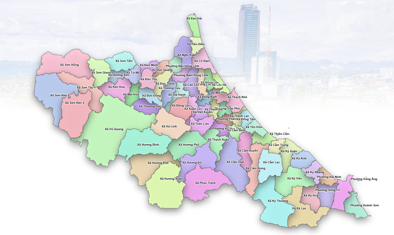 Bản đồ hành chính tỉnh Hà Tĩnh